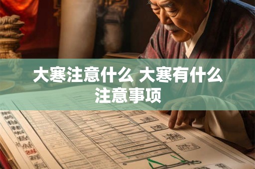 大寒注意什么 大寒有什么注意事项 大寒注意什么 大寒有什么注意事项