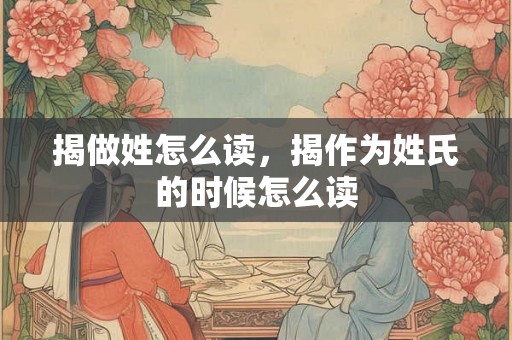 揭做姓怎么读，揭作为姓氏的时候怎么读