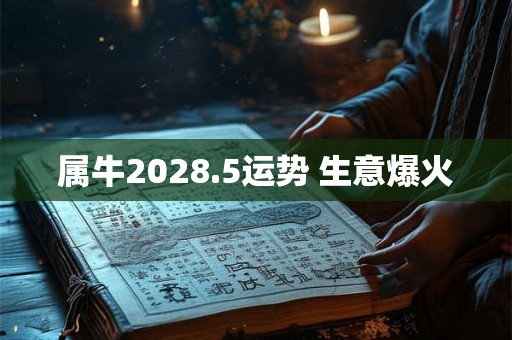 属牛2028.5运势 生意爆火