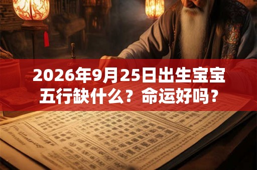 2026年9月25日出生宝宝五行缺什么？命运好吗？