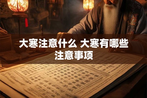 大寒注意什么 大寒有哪些注意事项