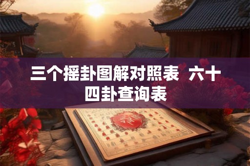 三个摇卦图解对照表  六十四卦查询表