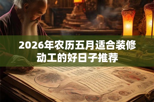 2026年农历五月适合装修动工的好日子推荐