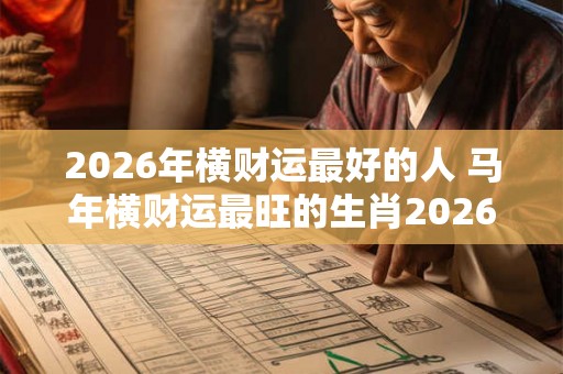 2026年横财运最好的人 马年横财运最旺的生肖2026 2026年横财运最好的人 马年横财运最旺的生肖2026