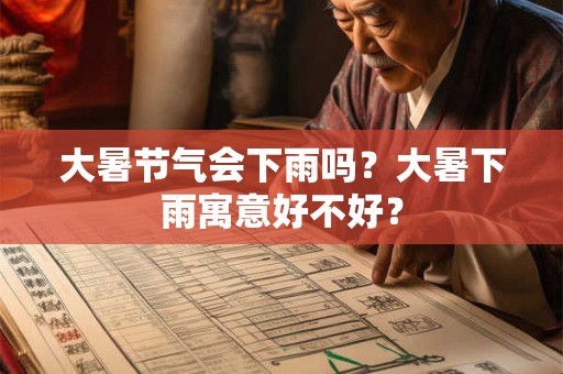 大暑节气会下雨吗？大暑下雨寓意好不好？