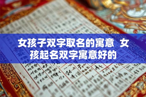 女孩子双字取名的寓意  女孩起名双字寓意好的