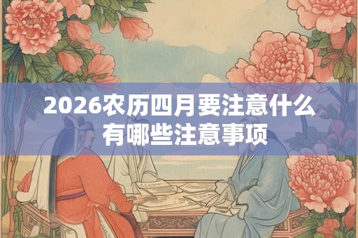 2026农历四月要注意什么  有哪些注意事项