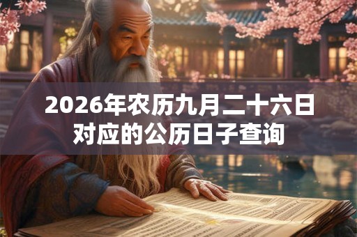2026年农历九月二十六日对应的公历日子查询