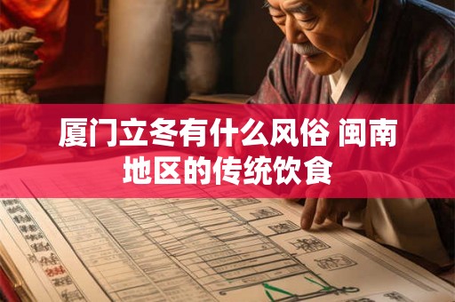 厦门立冬有什么风俗 闽南地区的传统饮食