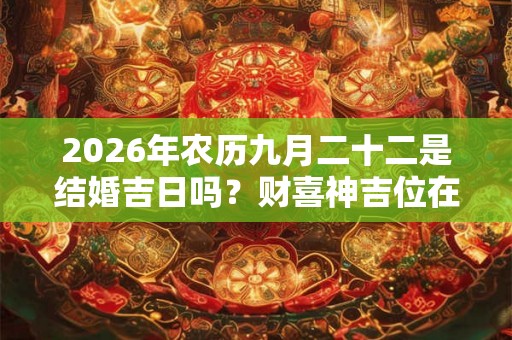 2026年农历九月二十二是结婚吉日吗？财喜神吉位在哪个位置？