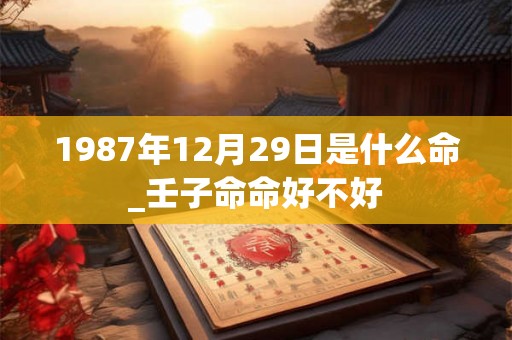 1987年12月29日是什么命_壬子命命好不好