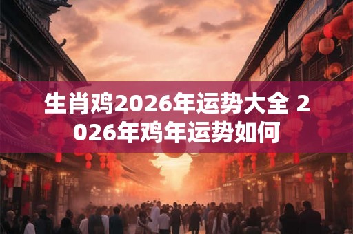 生肖鸡2026年运势大全 2026年鸡年运势如何