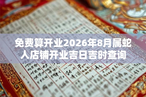 免费算开业2026年8月属蛇人店铺开业吉日吉时查询