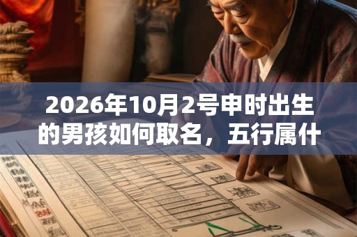 2026年10月2号申时出生的男孩如何取名，五行属什么
