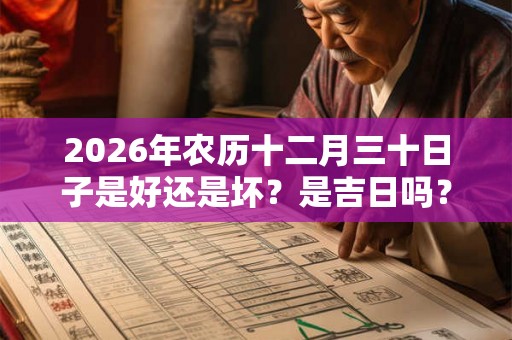 2026年农历十二月三十日子是好还是坏？是吉日吗？
