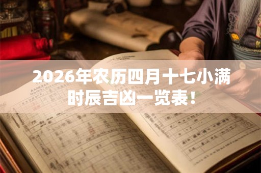 2026年农历四月十七小满时辰吉凶一览表！