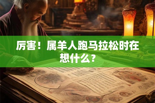 厉害！属羊人跑马拉松时在想什么？