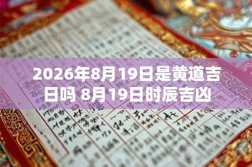 2026年8月19日是黄道吉日吗 8月19日时辰吉凶 2026年8月19日是黄道吉日吗 8月19日时辰吉凶