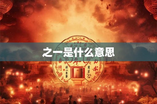之一是什么意思