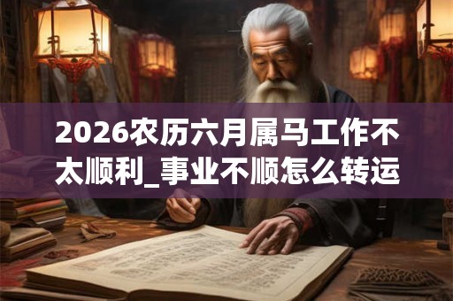 2026农历六月属马工作不太顺利_事业不顺怎么转运