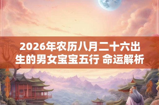 2026年农历八月二十六出生的男女宝宝五行 命运解析八字起名