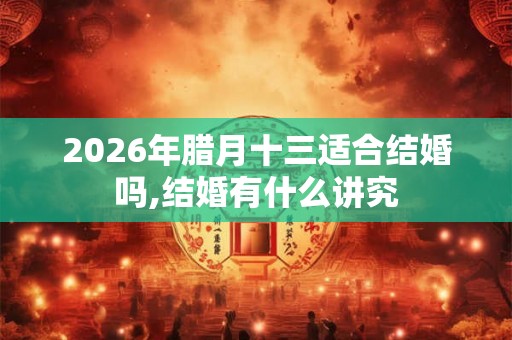2026年腊月十三适合结婚吗,结婚有什么讲究