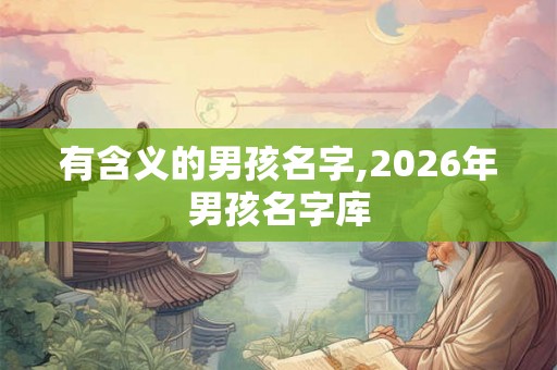 有含义的男孩名字,2026年男孩名字库 有含义的男孩名字,2026年男孩名字库