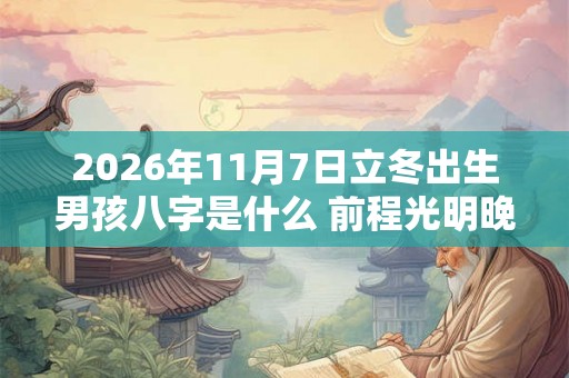 2026年11月7日立冬出生男孩八字是什么 前程光明晚年顺意