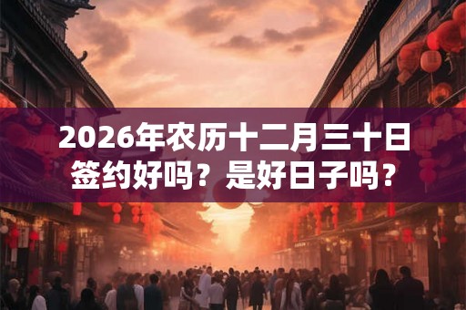 2026年农历十二月三十日签约好吗？是好日子吗？