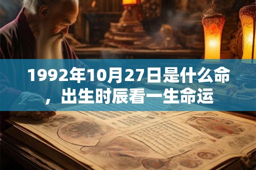 1992年10月27日是什么命，出生时辰看一生命运