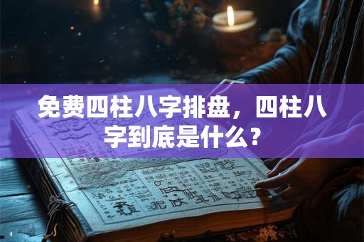 免费四柱八字排盘，四柱八字到底是什么？