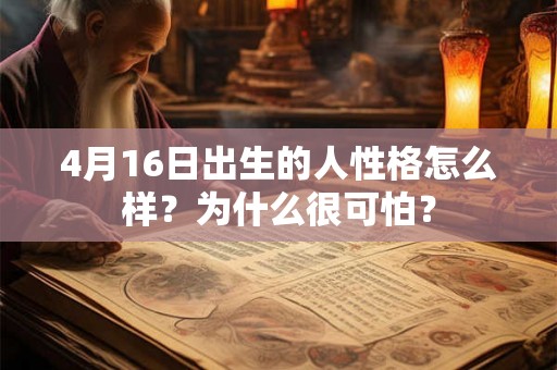 4月16日出生的人性格怎么样？为什么很可怕？