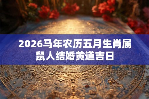 2026马年农历五月生肖属鼠人结婚黄道吉日