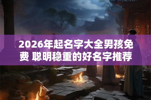2026年起名字大全男孩免费 聪明稳重的好名字推荐