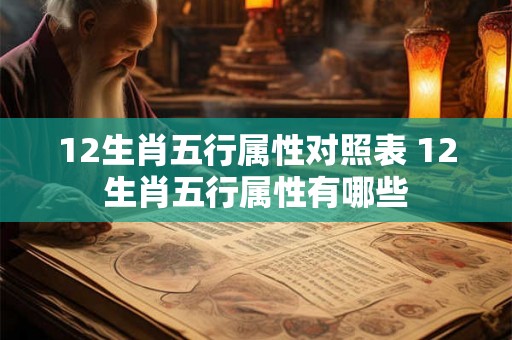 12生肖五行属性对照表 12生肖五行属性有哪些