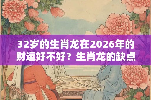 32岁的生肖龙在2026年的财运好不好？生肖龙的缺点有哪些？