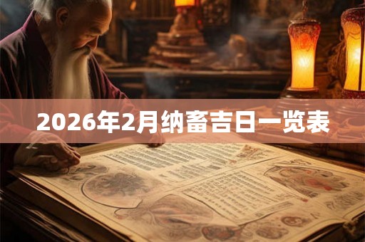 2026年2月纳畜吉日一览表