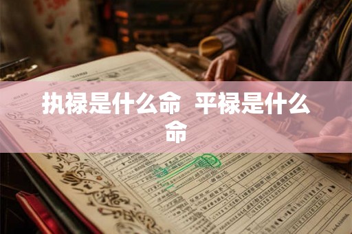 执禄是什么命  平禄是什么命