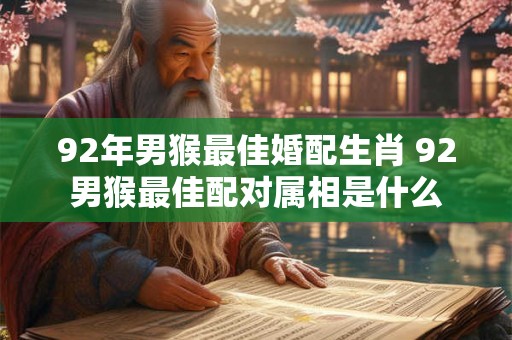 92年男猴最佳婚配生肖 92男猴最佳配对属相是什么