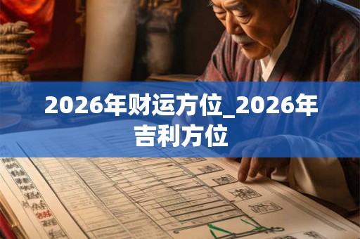 2026年财运方位_2026年吉利方位