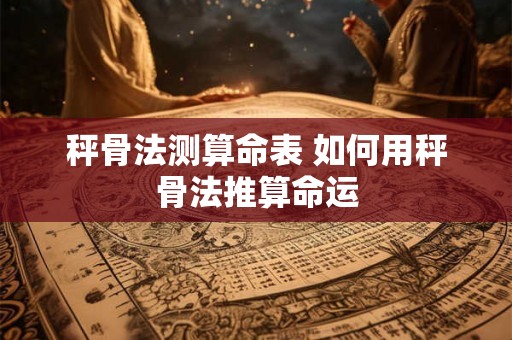 秤骨法测算命表 如何用秤骨法推算命运