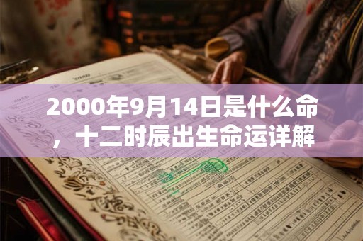 2000年9月14日是什么命，十二时辰出生命运详解