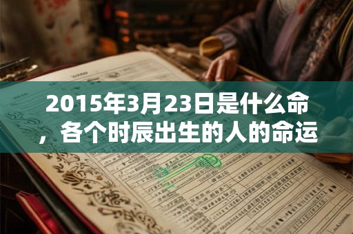 2015年3月23日是什么命，各个时辰出生的人的命运