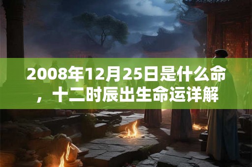 2008年12月25日是什么命，十二时辰出生命运详解