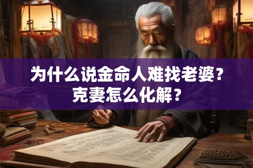 为什么说金命人难找老婆？克妻怎么化解？