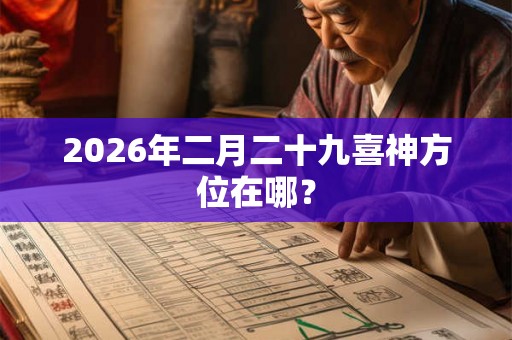 2026年二月二十九喜神方位在哪？