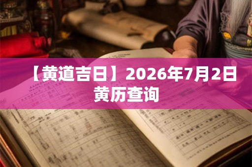 【黄道吉日】2026年7月2日黄历查询