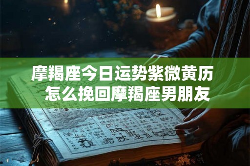 摩羯座今日运势紫微黄历  怎么挽回摩羯座男朋友