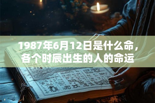 1987年6月12日是什么命，各个时辰出生的人的命运