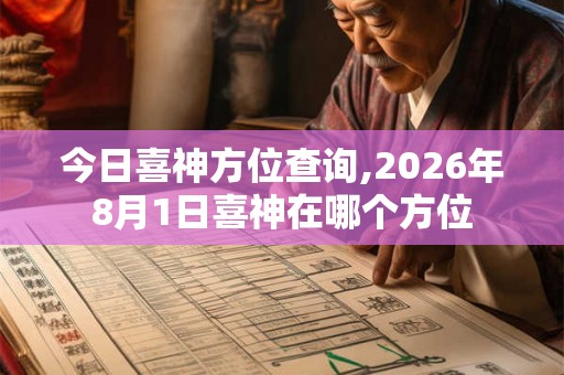 今日喜神方位查询,2026年8月1日喜神在哪个方位 今日喜神方位查询,2026年8月1日喜神在哪个方位